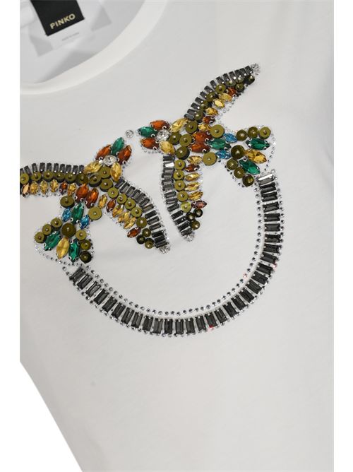 T-shirt Quentin con logo gioiello Bianco PINKO | 100535 A33FZ05